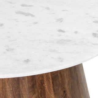 48” Marble Dining Table w/ Wood Base