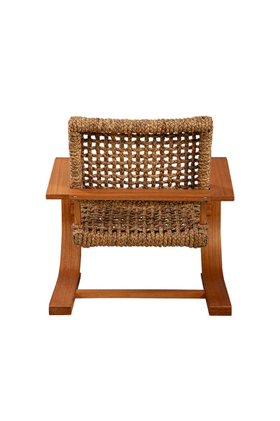 Curved Wood & Banana Leaf Chair