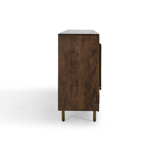 Hand Carved Mango 4 Door Cabinet