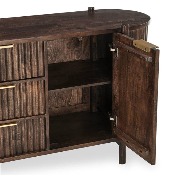 Mid-century Fluted Mango Cabinet