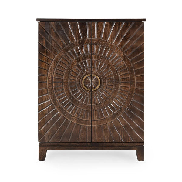 Hand Carved Mango Bar Cabinet