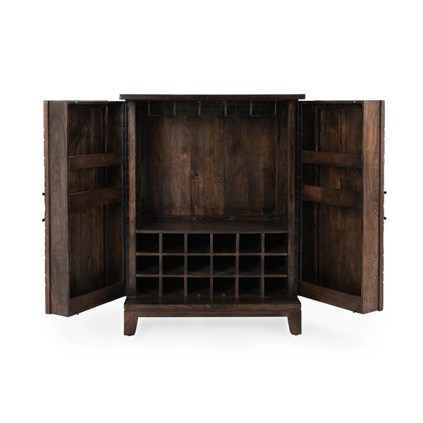 Hand Carved Mango Bar Cabinet