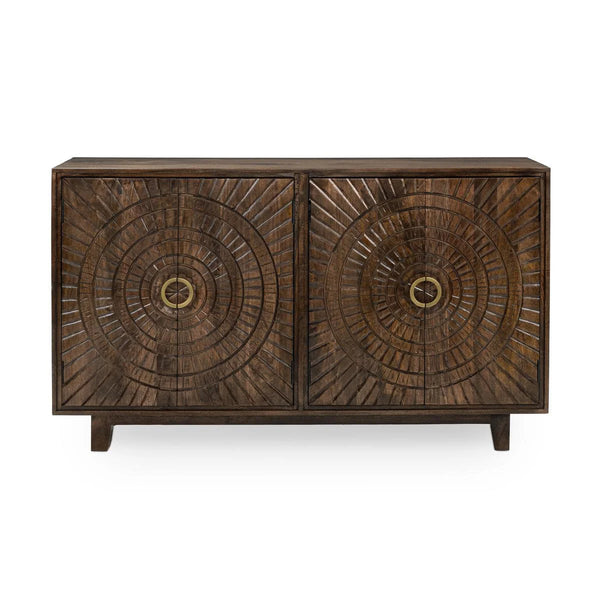 Hand Carved Mango Radius Cabinet