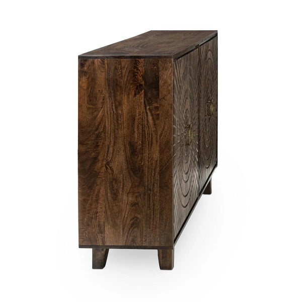 Hand Carved Mango Radius Cabinet