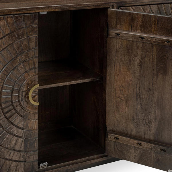 Hand Carved Mango Radius Cabinet