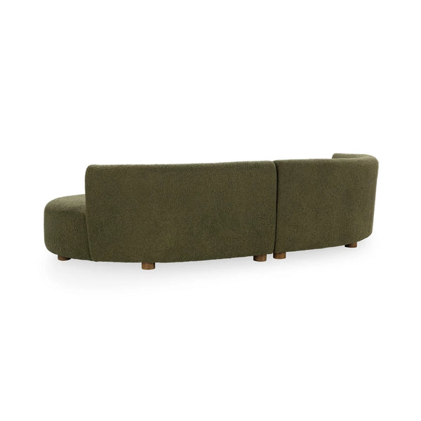 Crescent Shaped Green Sectional Sofa