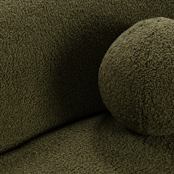 Crescent Shaped Green Sectional Sofa