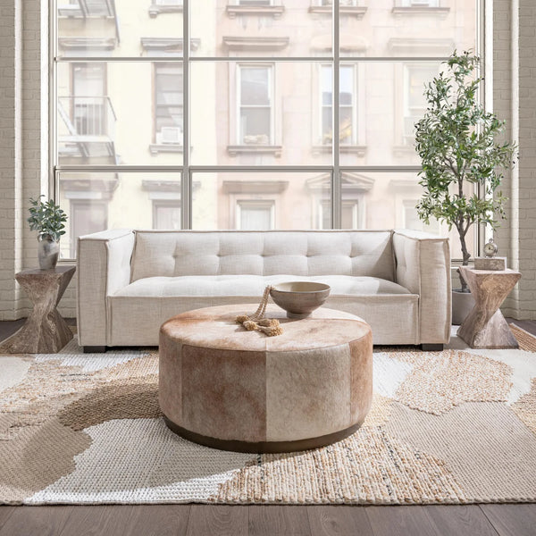 Contemporary Beige Upholstered Sofa