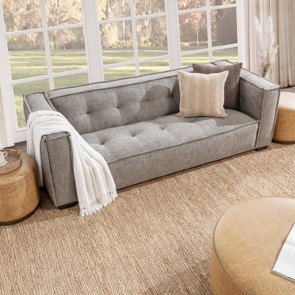 Contemporary Grey Upholstered Sofa