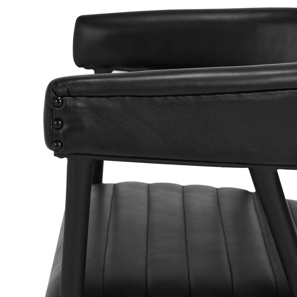 Black Leather & Iron Dining Chair
