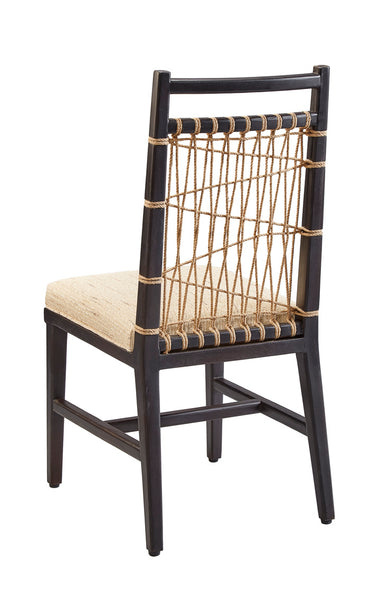 Mahogany & Linen Rope Chair