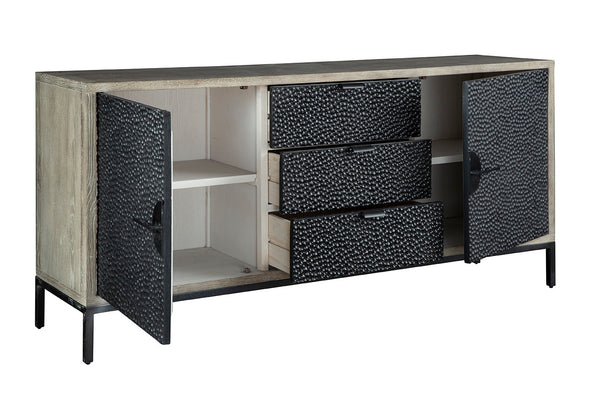 Grey & Black Pine Sideboard