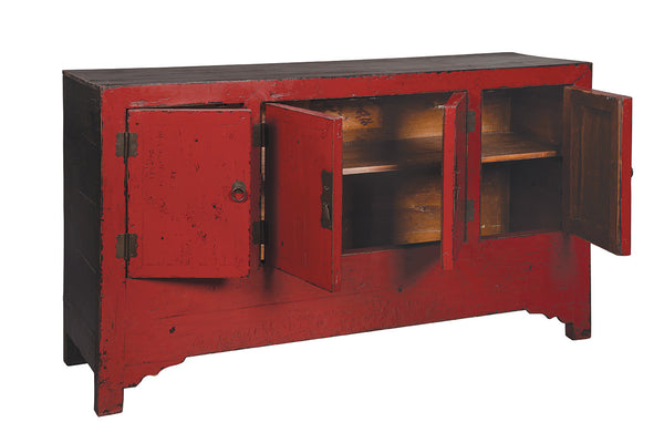 Antique Red Chinese Cabinet