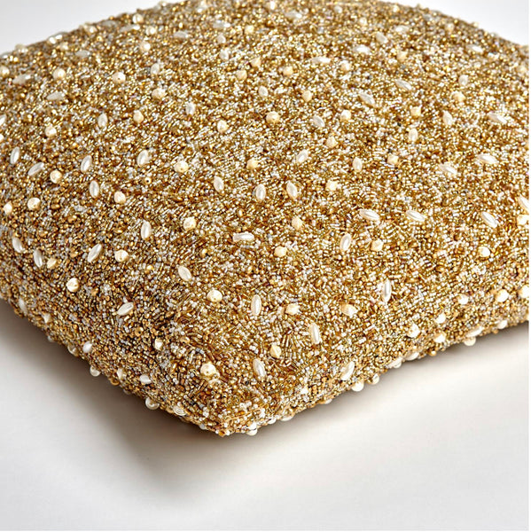 Golden Beaded Pillow