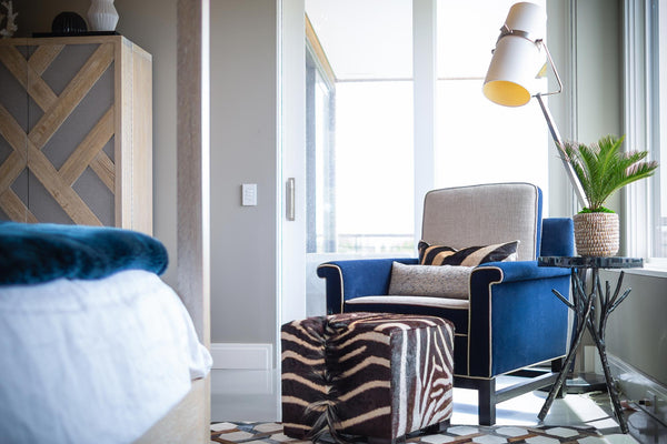 Zebra Hide Cube Ottoman
