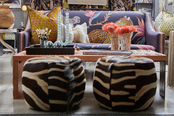 Zebra Tub Ottoman