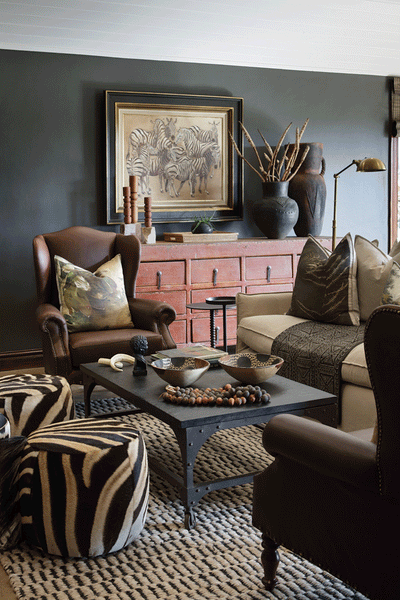 Zebra Tub Ottoman