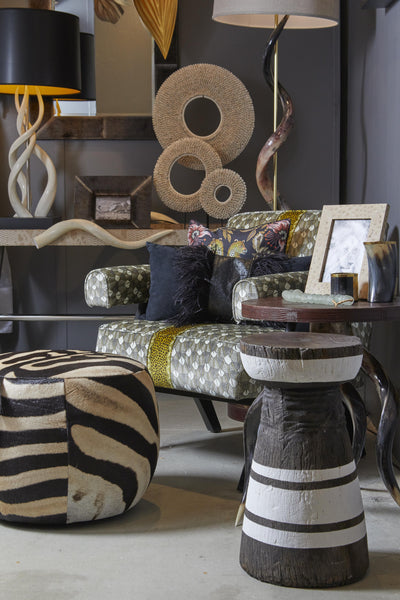 Zebra Tub Ottoman