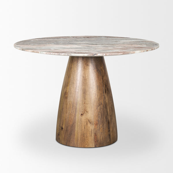 42” Marble Dining Table w/ Mango Base