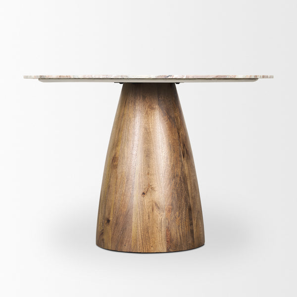 42” Marble Dining Table w/ Mango Base