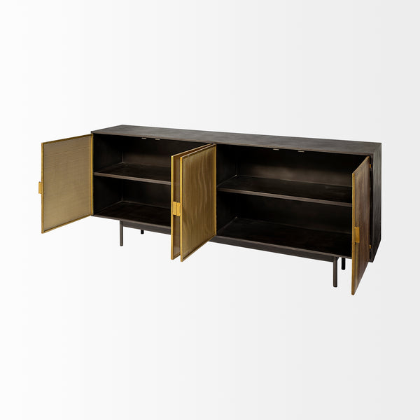 Black & Gold Metal Cabinet