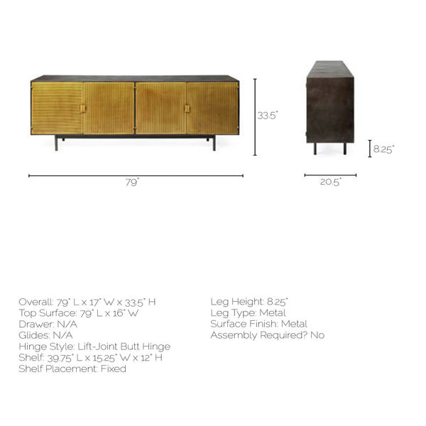 Black & Gold Metal Cabinet