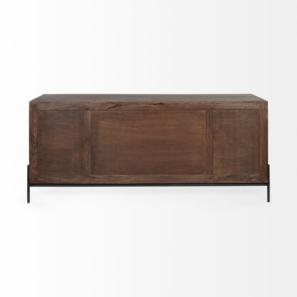 6 Drawer/ 2 Door Wood & Metal Sideboard