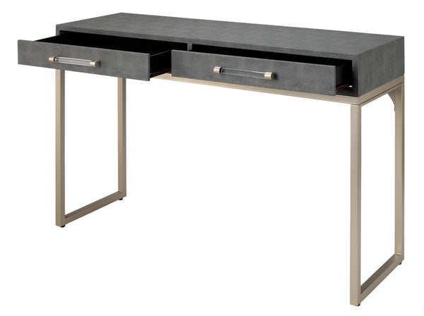 Faux Shagreen Console Grey