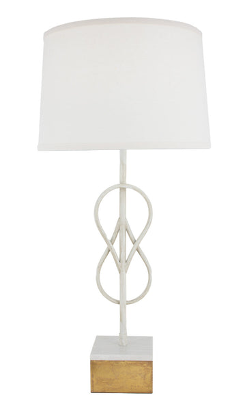 Double Teardrop Lamp-White & Gold Leaf