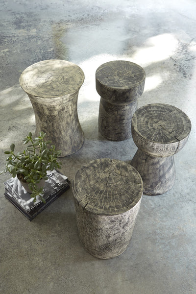 Stump Stool Grey Stone