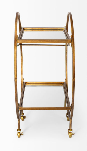 Glass & Gold Iron Bar Cart