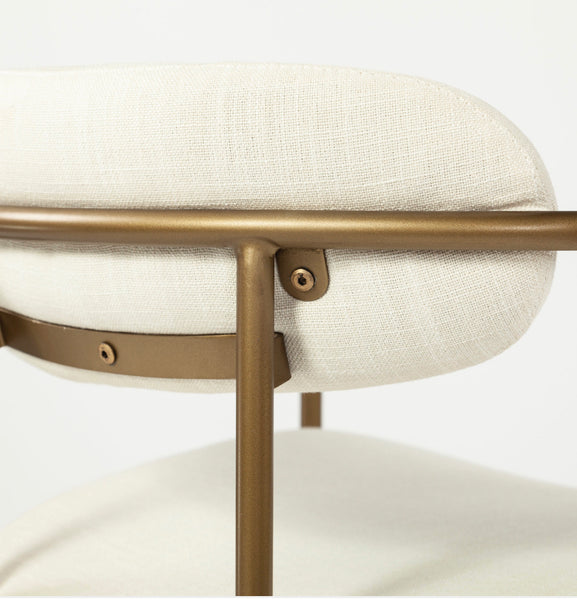 Cream & Gold Dining Arm Chair