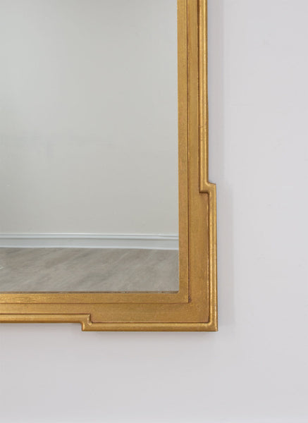 Antiqued Gold Leaf Wood Mirror
