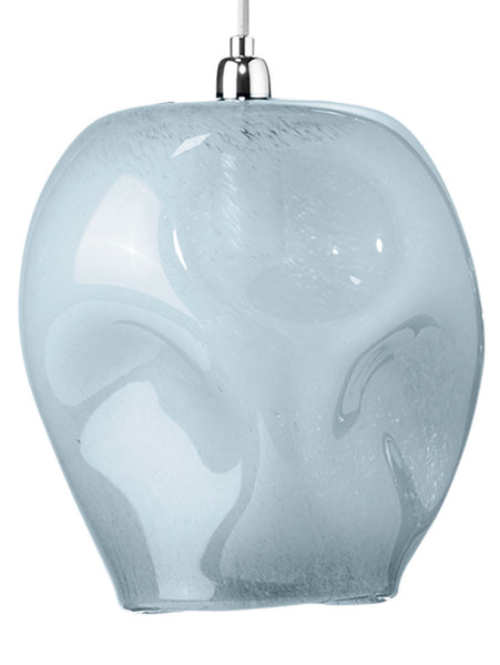 Blue Dimpled Blown Glass Pendant