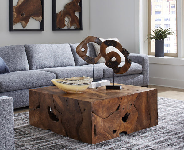 Teak Slice Square Coffee Table