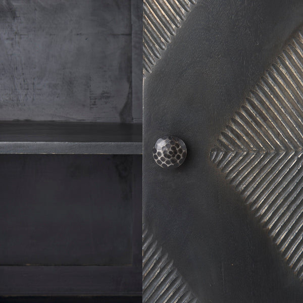 Diamond Pattern Wood Sideboard