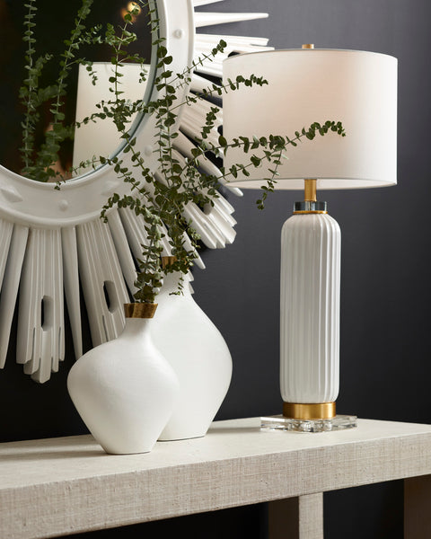 White Fluted Ceramic Lamp