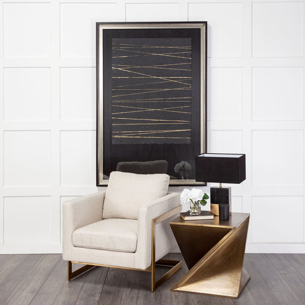 Metal Clad Wood Z Side Table