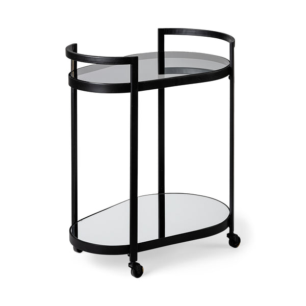 Black 2 Tier Bar Cart