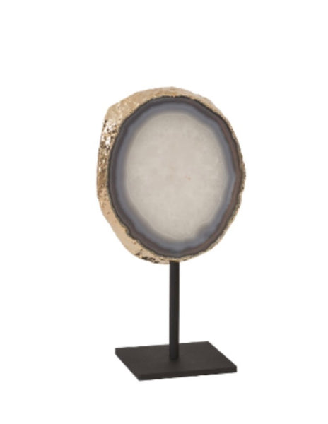 Agate Sculpture Gold Edge