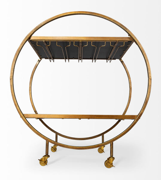 Glass & Gold Iron Bar Cart