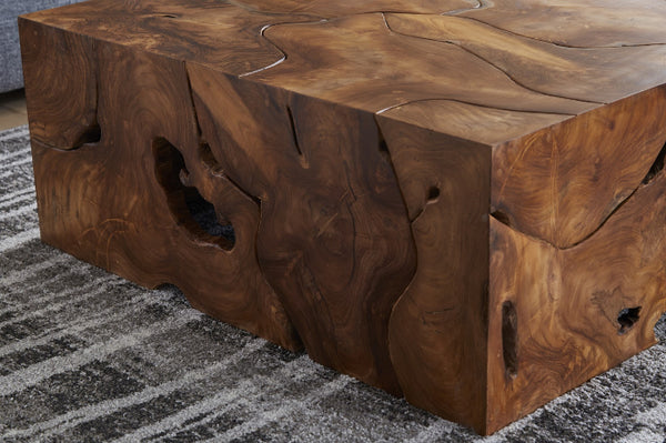 Teak Slice Square Coffee Table