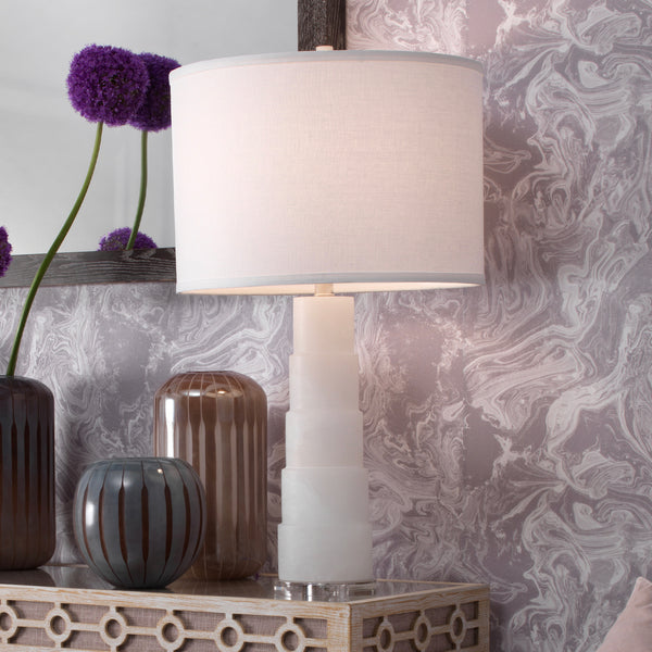 Solid Stacked Alabaster Table Lamp