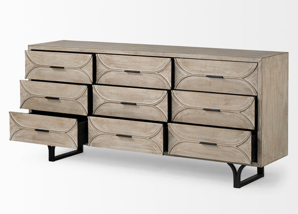 Oval Pattern 9 Drawer Sideboard