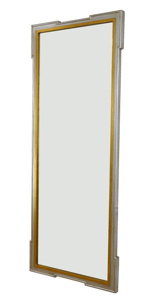 Antiqued Gold & Silver Leaf Wood Mirror