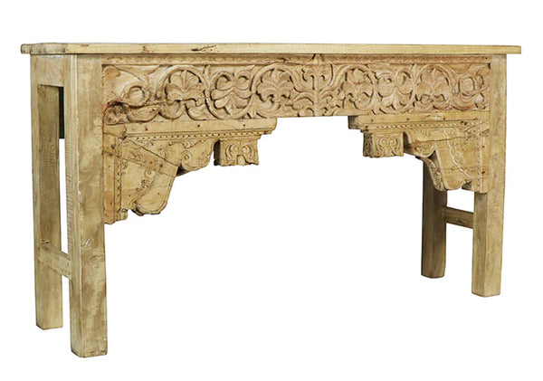 Hand Carved Vintage Wood Console