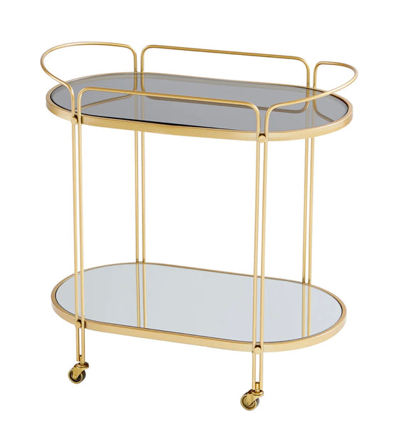 Oval Gold Iron Bar Cart