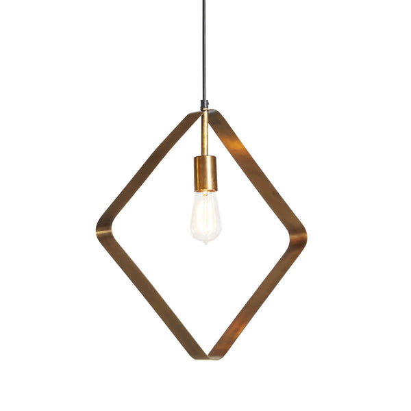 Diamond Iron & Antique Brass Pendant