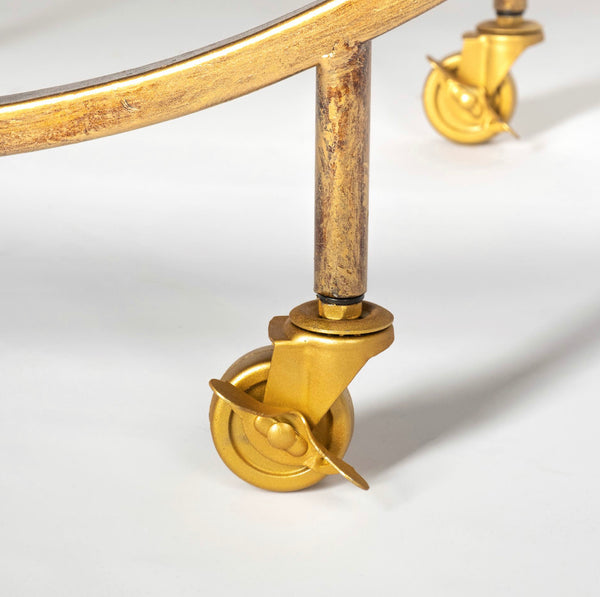 Glass & Gold Iron Bar Cart