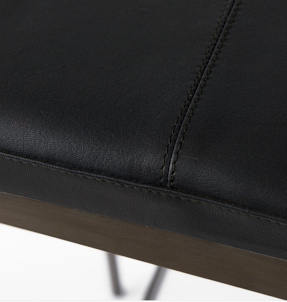 Black Faux Leather Bar Stool